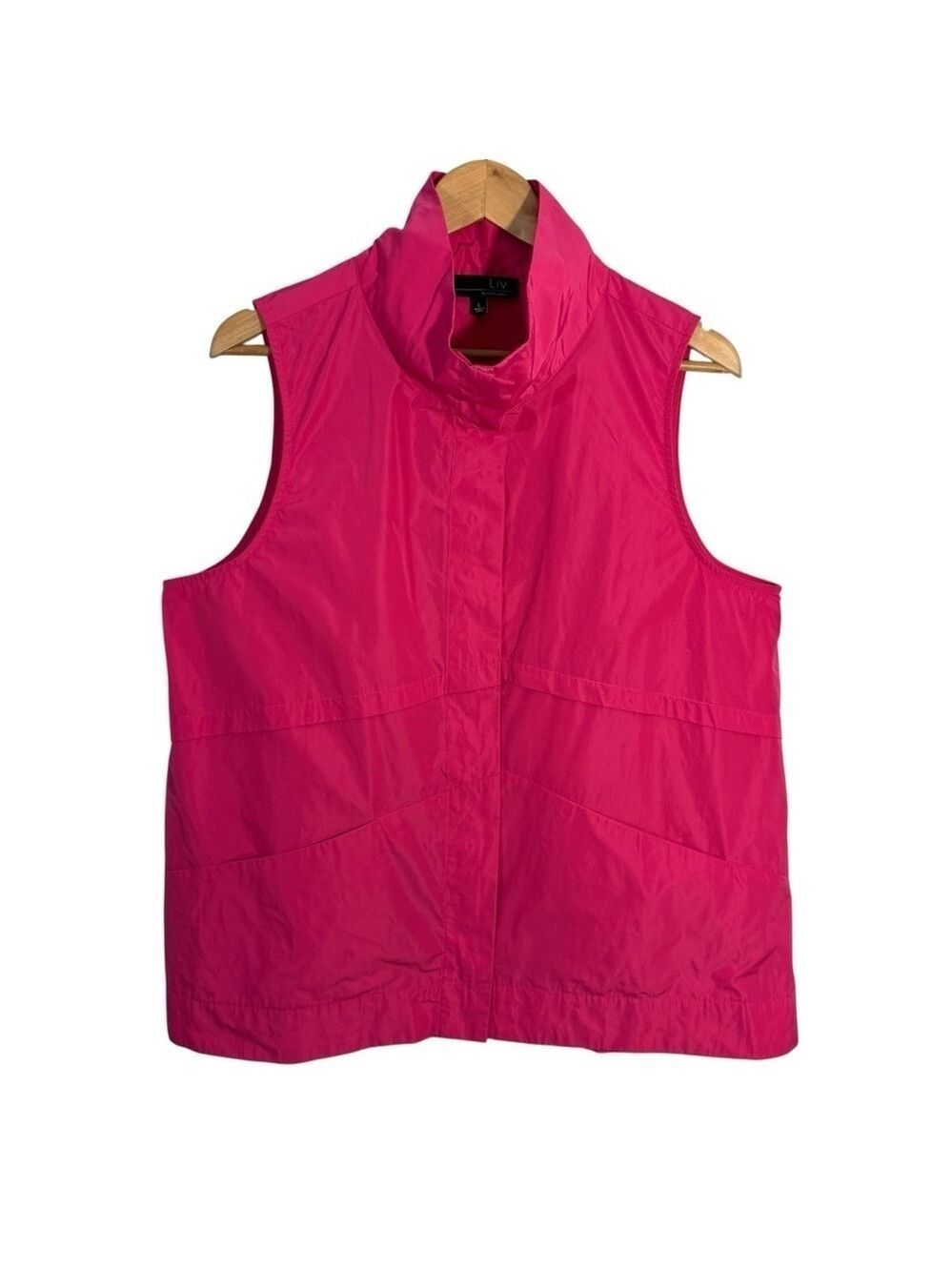 Liv Habitat Athletic Vest Sz L Pink Snap Up Bright Bold Walking Sculpt Chelsea